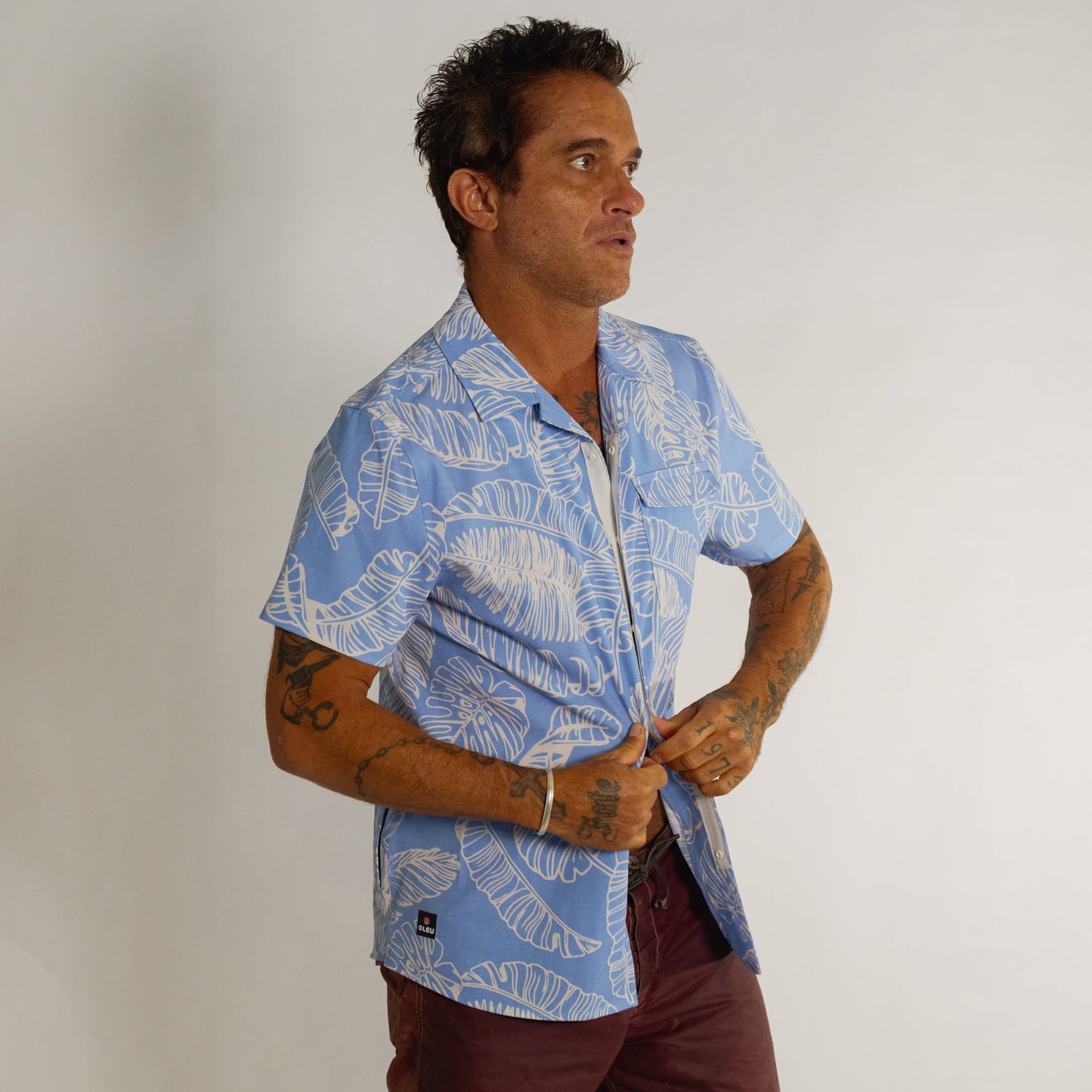 Neptune UPF50+ Boardshirt - Rainforest Chambray