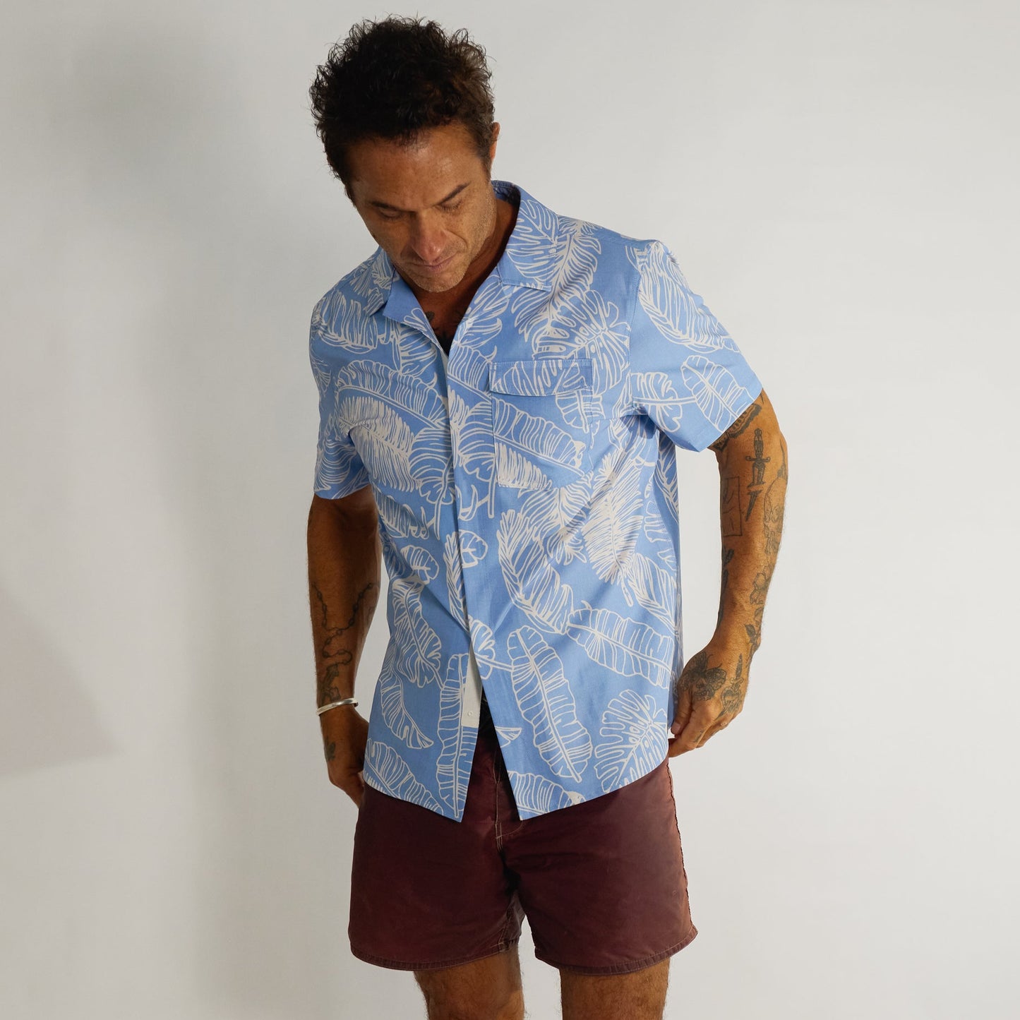 Neptune UPF50+ Boardshirt - Rainforest Chambray