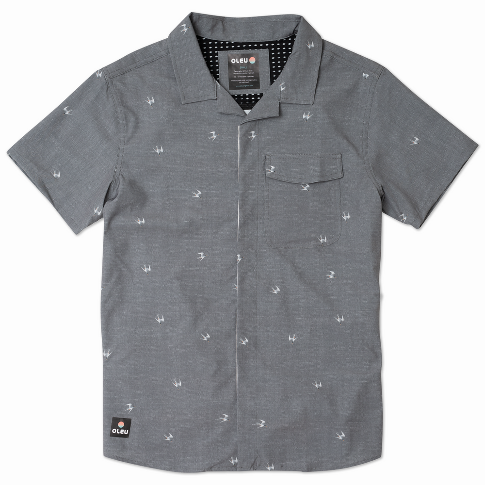 Neptune UPF50+ Boardshirt - Seabirds Charcoal